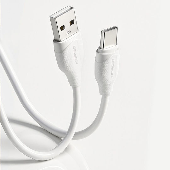 Nordic Cable USB-C male - USB-A Λευκό 2m