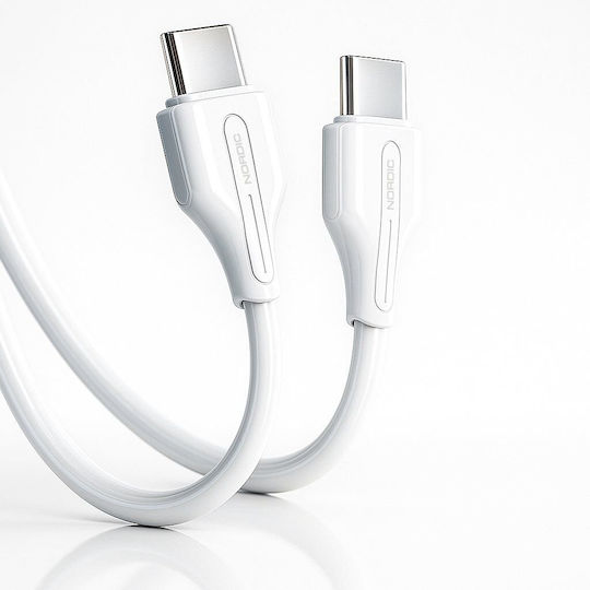 Nordic Cable USB-C male - USB-C 65W Λευκό 2m
