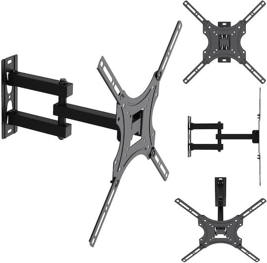 Maclean Energy MC-190 Βάση Τηλεόρασης Τοίχου έως 55" και 25kg Μαύρο