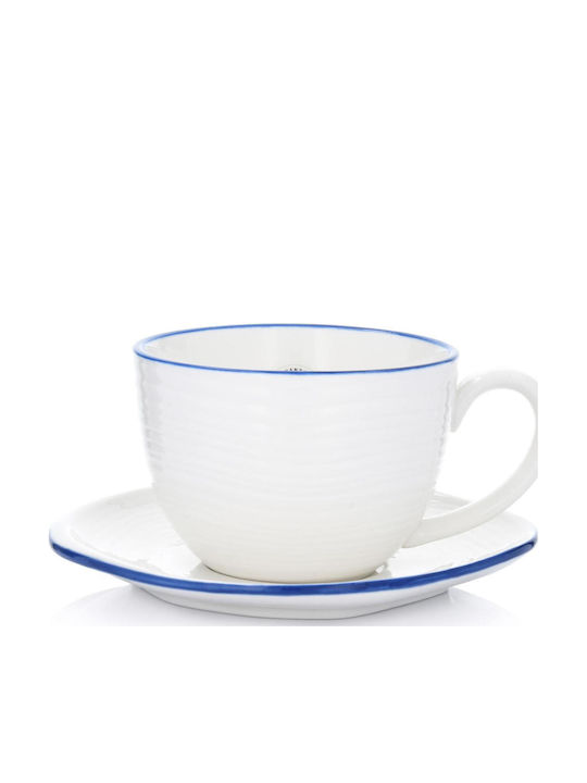 Duka Duka Kaffee Tasse aus Porzellan Weiß 420ml