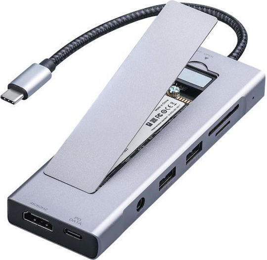 Θήκη για Σκληρό Δίσκο M.2 SATA III NVME με σύνδεση USB 3.2 / USB 2.0 σε Διάφανο χρώμα