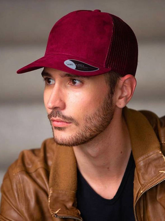 Atlantis 898 Rapper Suede Πεντάφυλλο Καπέλο Τζόκεϊ 100% Πολυέστερ Burgundy