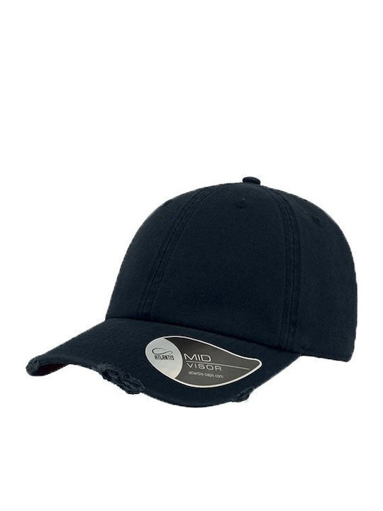 Atlantis 893 Dad Hat Destroyed Καπέλο Εξάφυλλο Κατεστραμμένο Τζόκεϊ 100% Βαμβάκι Navy