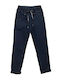 Damen Stoffhose mit Gummiband in Schlank Passform Blau