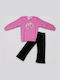 Kids Sweatpants Set With Top Pink