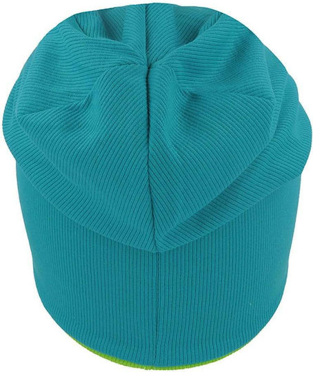 Beanie Unisex Reversible Σκούφος Πλεκτός σε Τιρκουάζ χρώμα