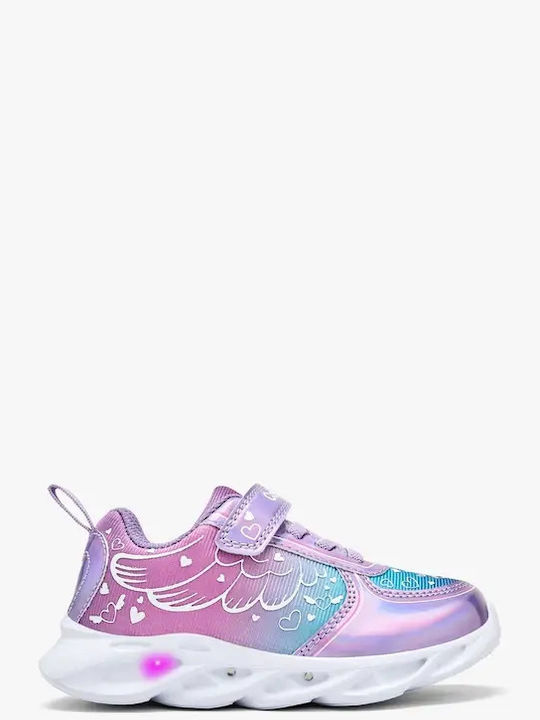 Conguitos Παιδικά Sneakers με Σκρατς & Φωτάκια Μωβ