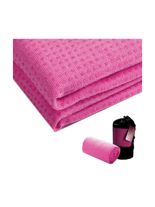 Professional Non-Slip Washable Portable Yoga Towel Pink Red
