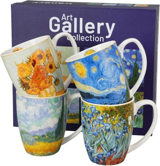 Art Mug Made of White Porcelain 360ml 4 Pieces Art Mug Made of White Porcelain 360ml 4 Pieces