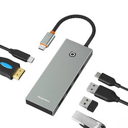 Blueendless Док / USB-C Докинг Станция с HDMI 4K PD Ethernet (CD092L)