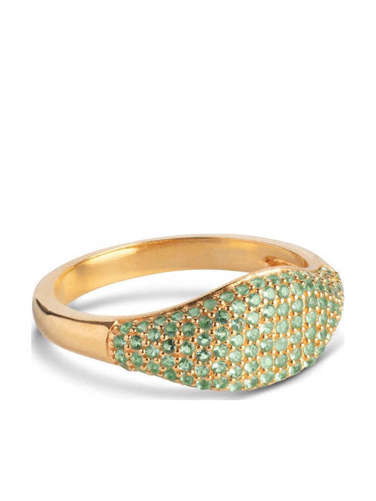 Enamel Copenhagen Дамски Пръстен с Зиркон и Емайл от Златно Сребро