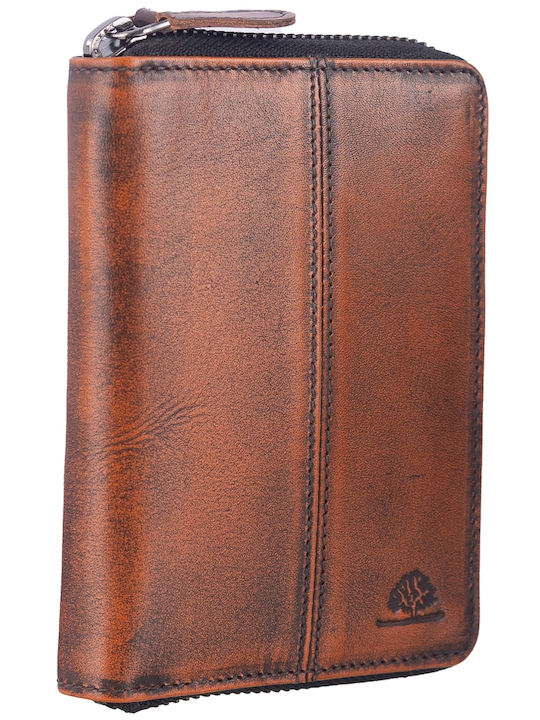 Greenburry Kleines Leder Damenbrieftasche Tabac