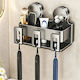 Toothbrush Support Base Plastic with Suction Cup Grey 3838306522363