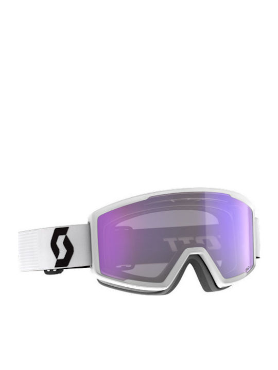 Scott Masca Ski Si Snowboard Adulți Albă Cu Lentilă Violetă