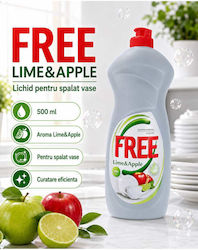 Detergent Lichid De Spălat Vase Lime Și Măr Formula Eficientă 500 Ml Verde
