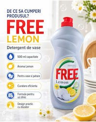 Detergent Lichid Pentru Spălat Vase Free Parfum Lămâie Formula Eficientă 500 Ml