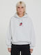 Long Women's Hooded Sweatshirt Bone Heather