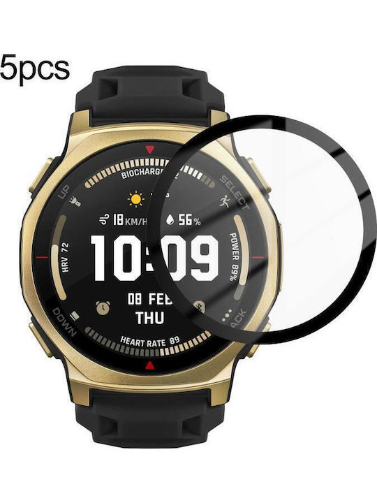 Amazfit T-Rex 3 Pro 44mm 5 Bucăți Pachet Pmma Composite Folie Protectoare Moale Pentru Ecran Cutie De Vânzare Cu Amănuntul Colorată