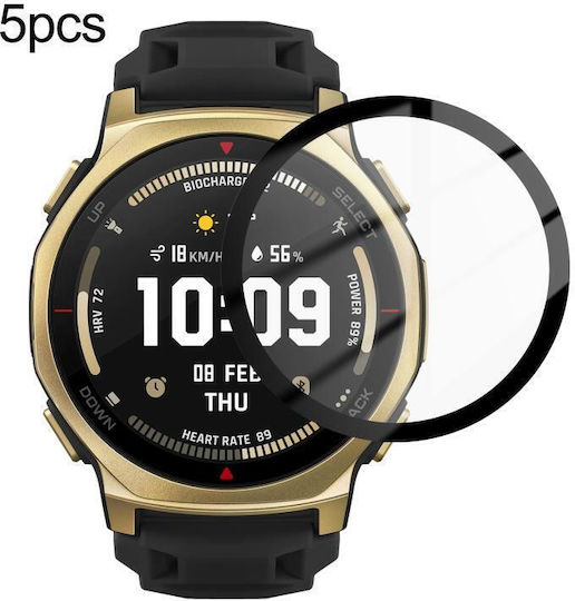Amazfit T-rex 3 Pro 44mm 5 Τεμάχια Πακέτο Pmma Composite Μαλακή Προστατευτική Μεμβράνη Οθόνης Κουτί Λιανικής Πώλησης Χρώματος