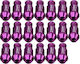 D1spec 20 Pieces Set Wheel Nuts M12 X 1.5 Racing Purple