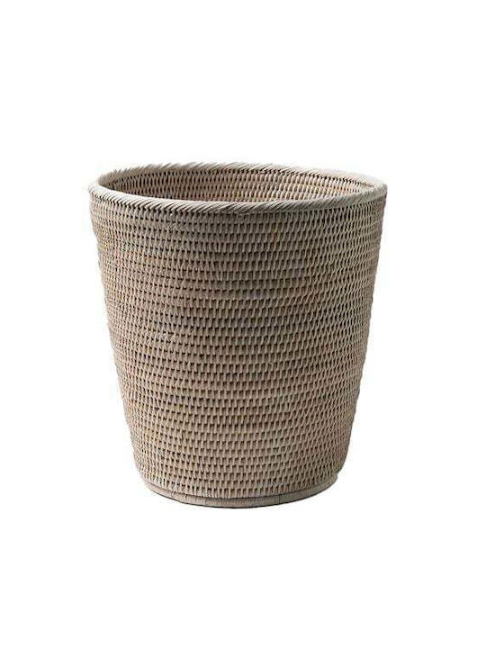 Καλάθι Απορριμμάτων Κωνικό Χαρτιά Dawei Rattan White 32x30x30 Cm