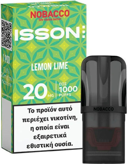 Nobacco Isson Iii E-Zigaretten Ersatzteile in Gelbe Farbe Lemon Lime 20mg