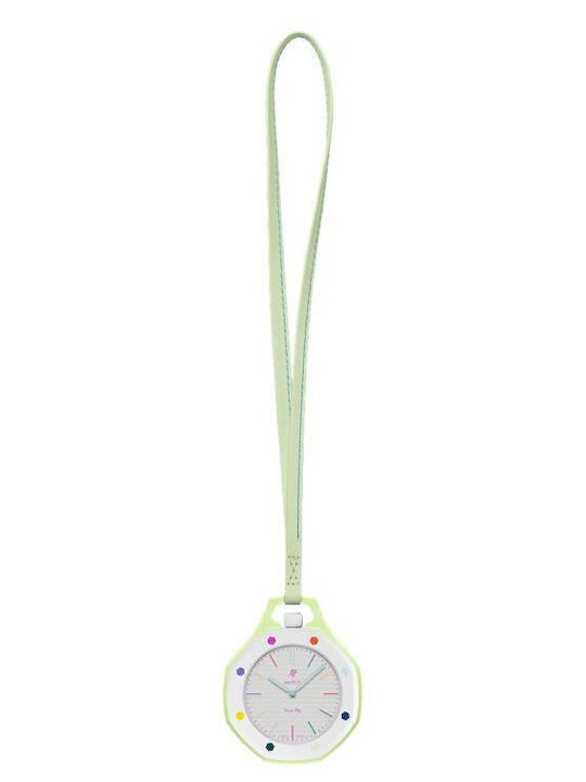 Swatch Royal Pop Xdfind Tasche Für Taschenuhr Leder Rindsleder Größe L 42cm Zitronengrün