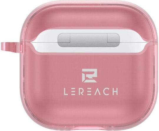 AirPods 4 LeReach Mega Series Transparent Wireless Earbuds Case Hook Transparent Pink