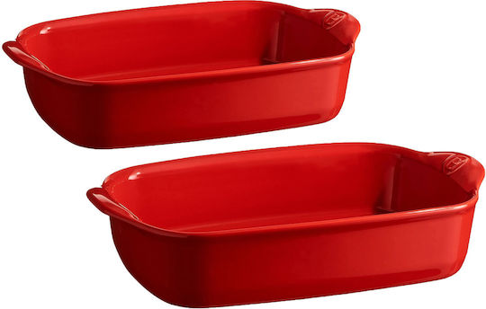 Emile Henry Vas De Gătit Rezistent La Căldură Ceramic Rectangular 2 Bucăți