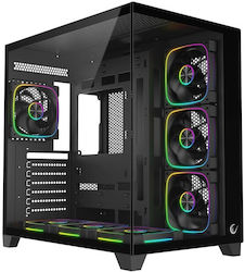 Rampage Sealite Black Gaming Midi Tower Computer Case with Side Window and ARGB Lighting Black Rampage Sealite Black Gaming Midi Tower Computer Case with Side Window and ARGB Lighting Black