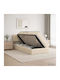 Wandbett Einzel mit Stoff Beige mit Lattenrost & Matratze 100x200cm