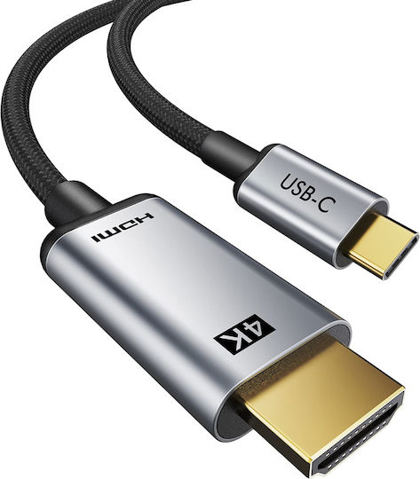 Cabletime Braided Καλώδιο HDMI male - HDMI male 3m Μαύρο