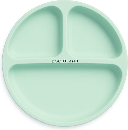 Bocioland Farfurie pentru copii din silicon verde