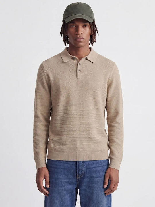 Jack & Jones Polo Pulover Mânecă lungă Bej