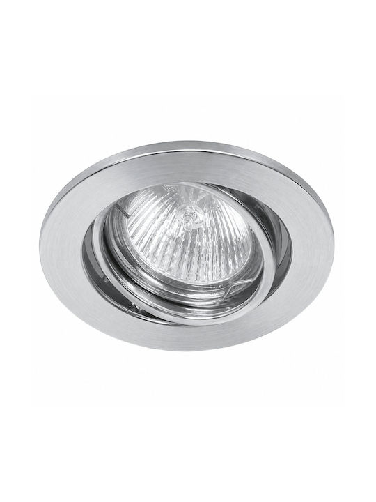 Cadru Metalic Rotund pentru Spot GU10 Argintiu 3x3cm