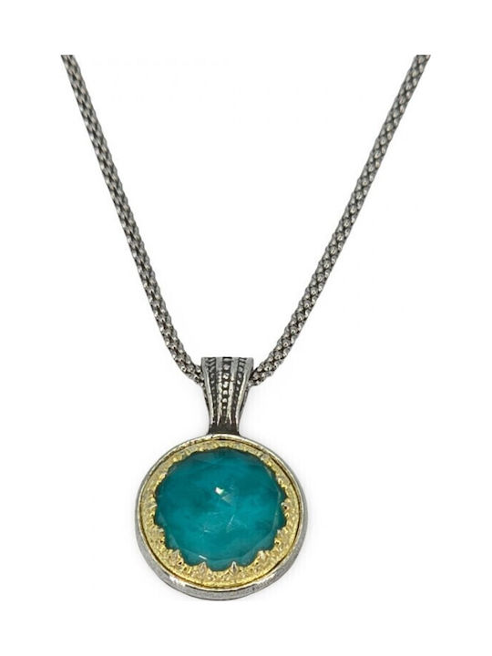 Byzantine Talisman Necklace Made of Gold Plated Silver