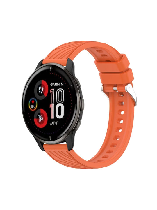 Garmin Venu 2 Plus Stripe Texture Silicone 20mm Watch Band Orange