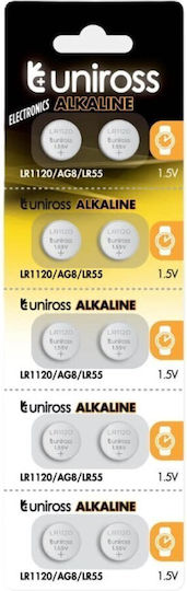 Uniross Baterii Alkaline-Coin Lr1120 Ag8 Lr55 10 Bucăți
