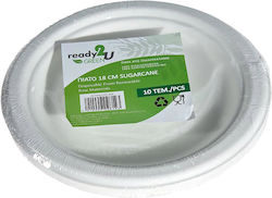 Ready 2u Biodegradable Green Sugarcane Plate 18cm 1pc 6-73260
