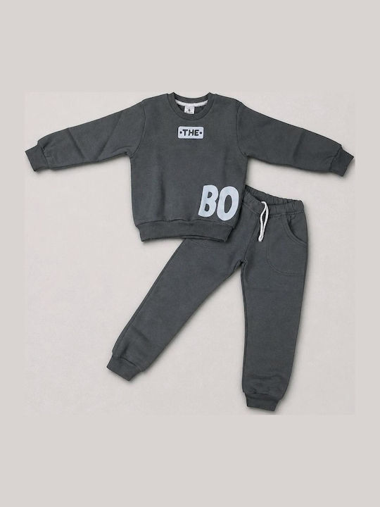 Kids Sweatpants Set With Top Grey