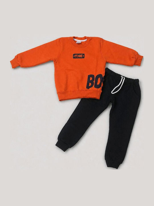 Kids Sweatpants Set With Top Orange