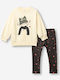 Kinderbekleidungsset mit Leggings Winter 2 Stück Ecru
