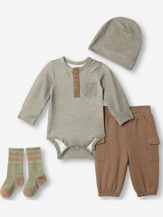 Funky Kids Set with Pants Winter 4 Pieces Khaki