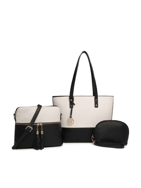 Set Leather Women's Tote Bag Black