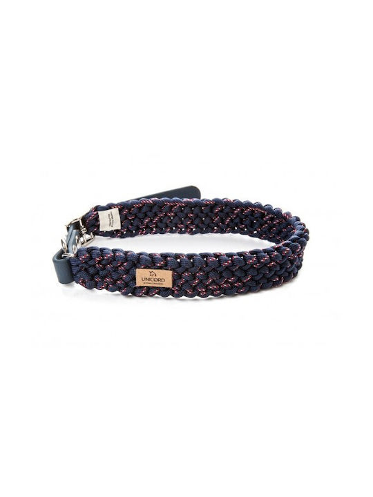 Unicord Handgemachtes Hundehalsband Halsband Strickgeflecht Blau 51-57cm XLarge