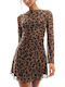 Sommer Mini Abend Hemdkleid mit Masche Braun-Schwarz