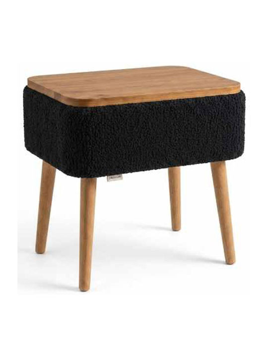 Nachttisch Nova Teddy Holz Schwarz 45x30x55cm