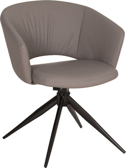 Annel Dining Chairs with Faux Leather Upholstery Grey 2 pcs 63x63x74cm