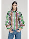 Long Sleeve Women's Shirt Green Floral
