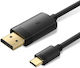 Vention Конвертор USB Type-C Кабел За DisplayPort Мъжки 4k60hz 1.0м Crjbf